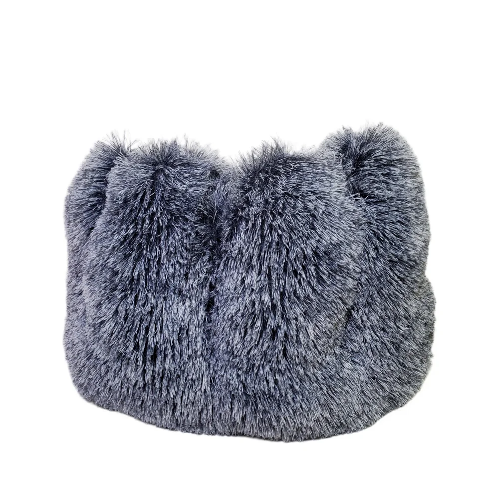 Pets Dog Bedding Comfy Fuzzy Small Round Bear Paw Shaped Plush Dog Cat Pet Bed
